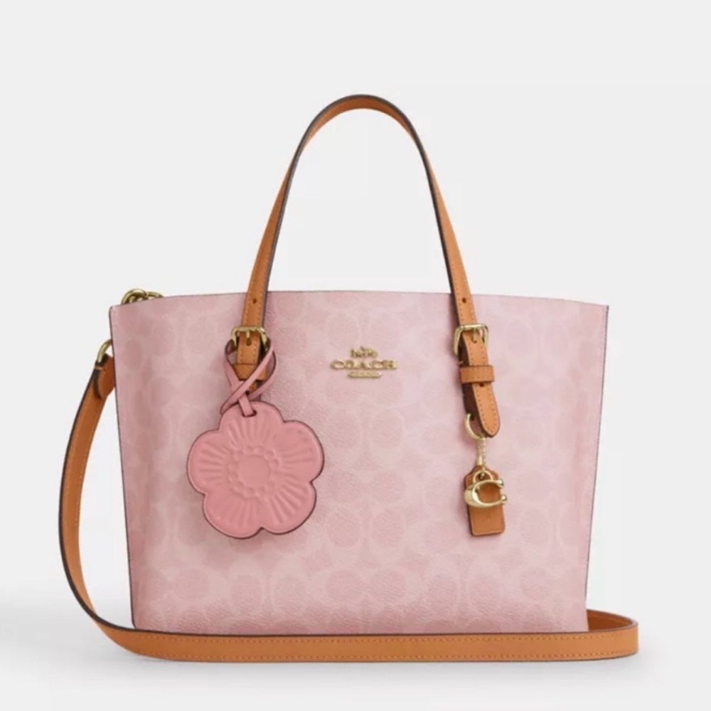 New COACH MOLLIE 25 POWDER PINK TOTE - Picture 2 of 7